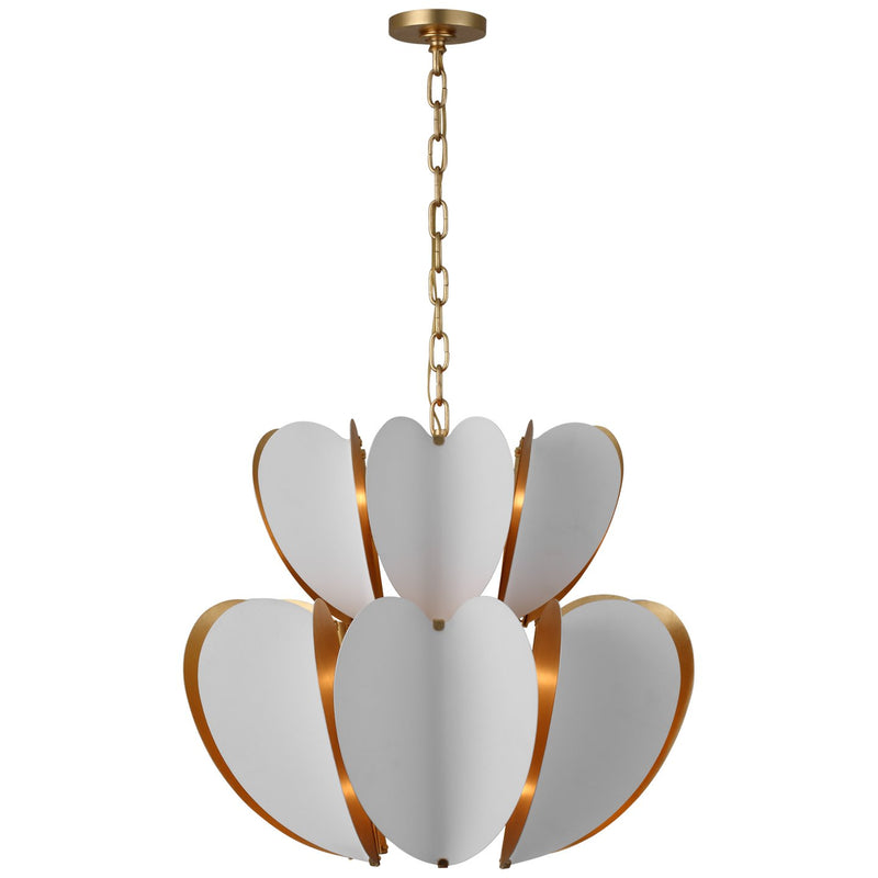 Danes Two-Tier 12-Light Pendant in Matte White and Gild