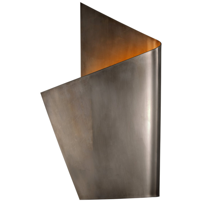 Piel Left Wrapped Outdoor Wall Sconce in Pewter