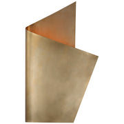 Piel Right Wrapped Outdoor Wall Sconce in Antique-Burnished Brass