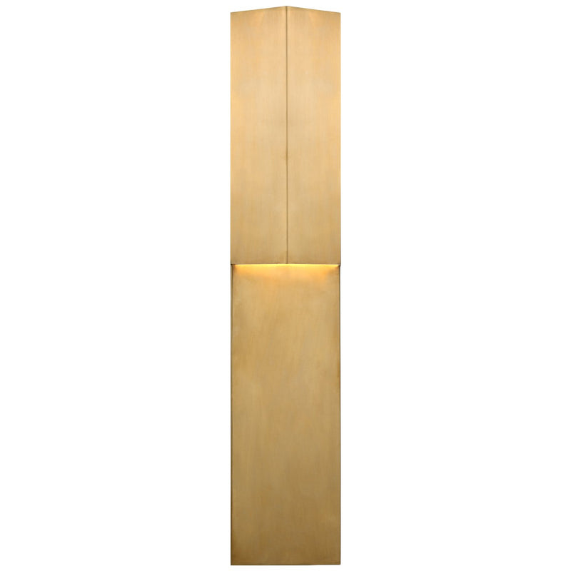 Rega 24" Folded Outdoor Wall Sconce in Antique-Burnished Brass