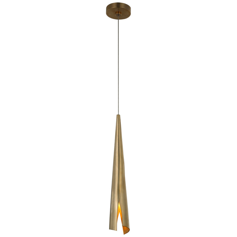 Piel Delicate Wrapped Mini Pendant in Antique-Burnished Brass