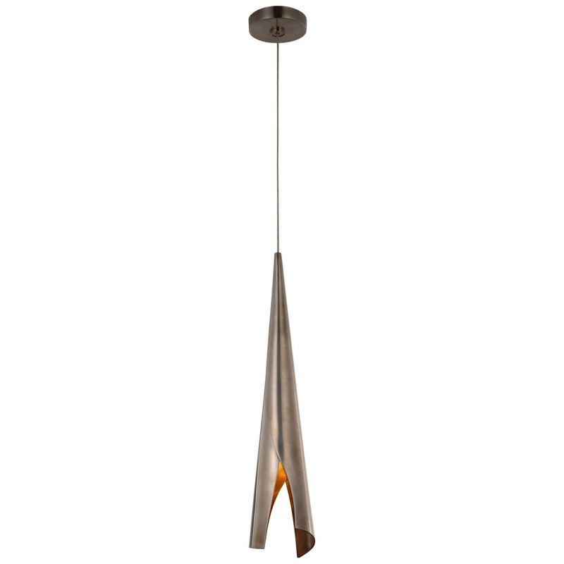 Piel Small Wrapped Mini Pendant in Pewter