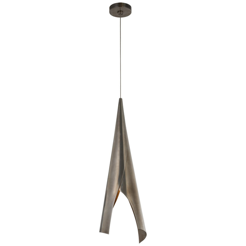 Piel Medium Wrapped Pendant in Pewter