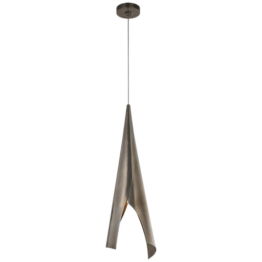 Piel Medium Wrapped Pendant in Pewter