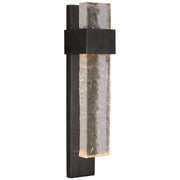 Brock Medium Wall Sconce in Bronze and Clear Wavy Glass