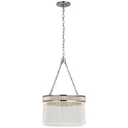 Menil Medium 15" Crystal Rod Pendant in Polished Nickel