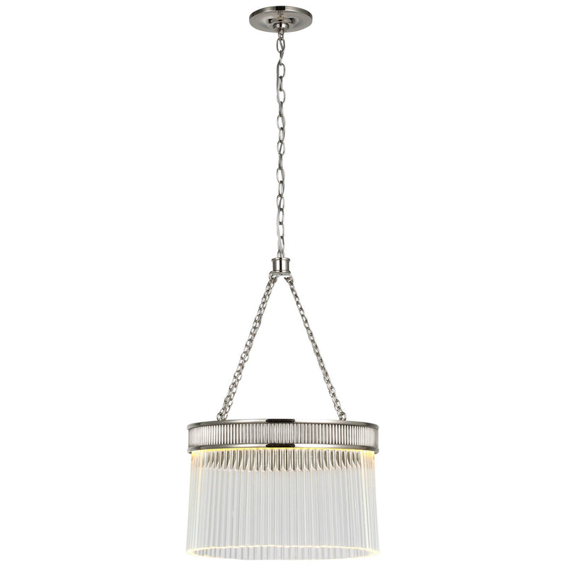 Menil Medium 15" Crystal Rod Pendant in Polished Nickel