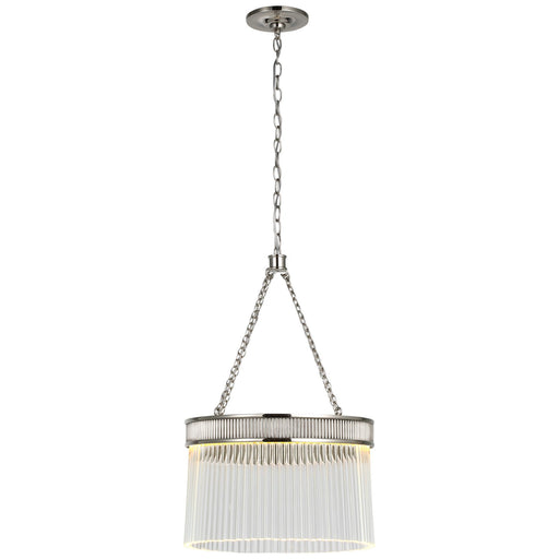 Menil Medium 15" Crystal Rod Pendant in Polished Nickel