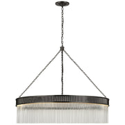 Menil Large 34" Crystal Rod Pendant in Bronze