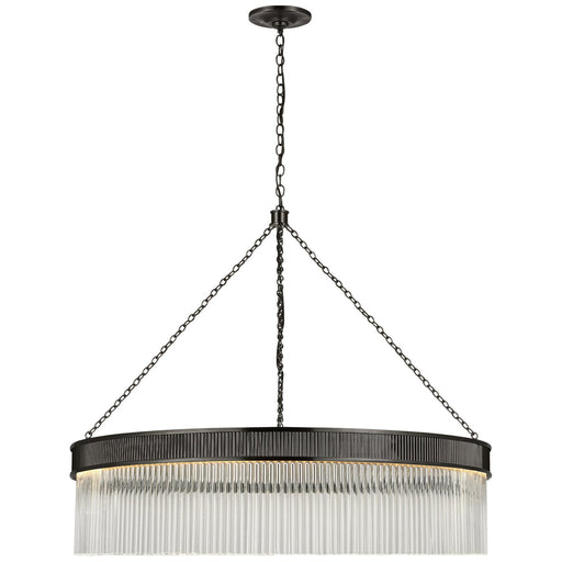 Menil Large 34" Crystal Rod Pendant in Bronze