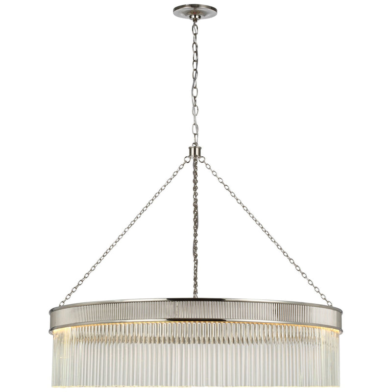 Menil Large 34" Crystal Rod Pendant in Polished Nickel