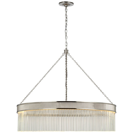 Menil Large 34" Crystal Rod Pendant in Polished Nickel