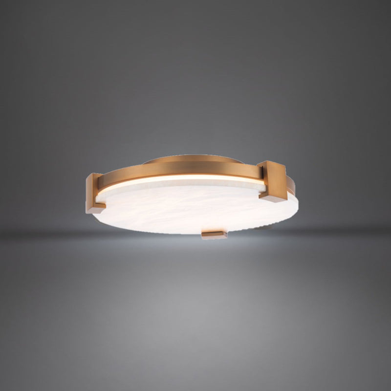 Catalonia 17" Flush Mount in Aged Brass