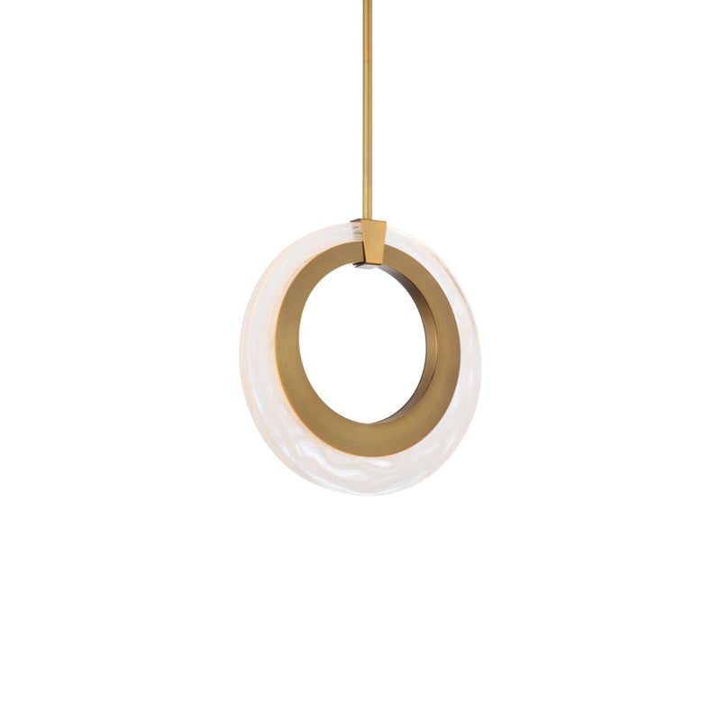 Serenity Mini Pendant in Aged Brass