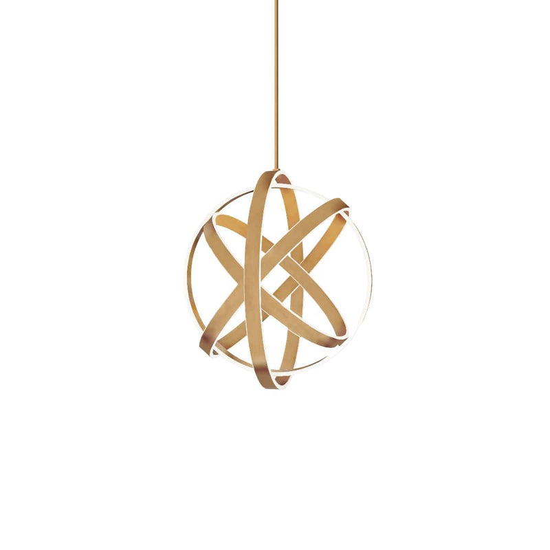 Kinetic 4-Light Pendant in Aged Brass