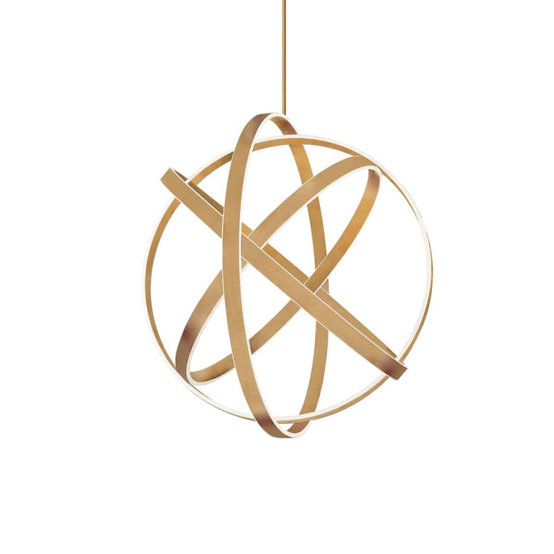 Kinetic 4-Light Chandelier in Aged Brass