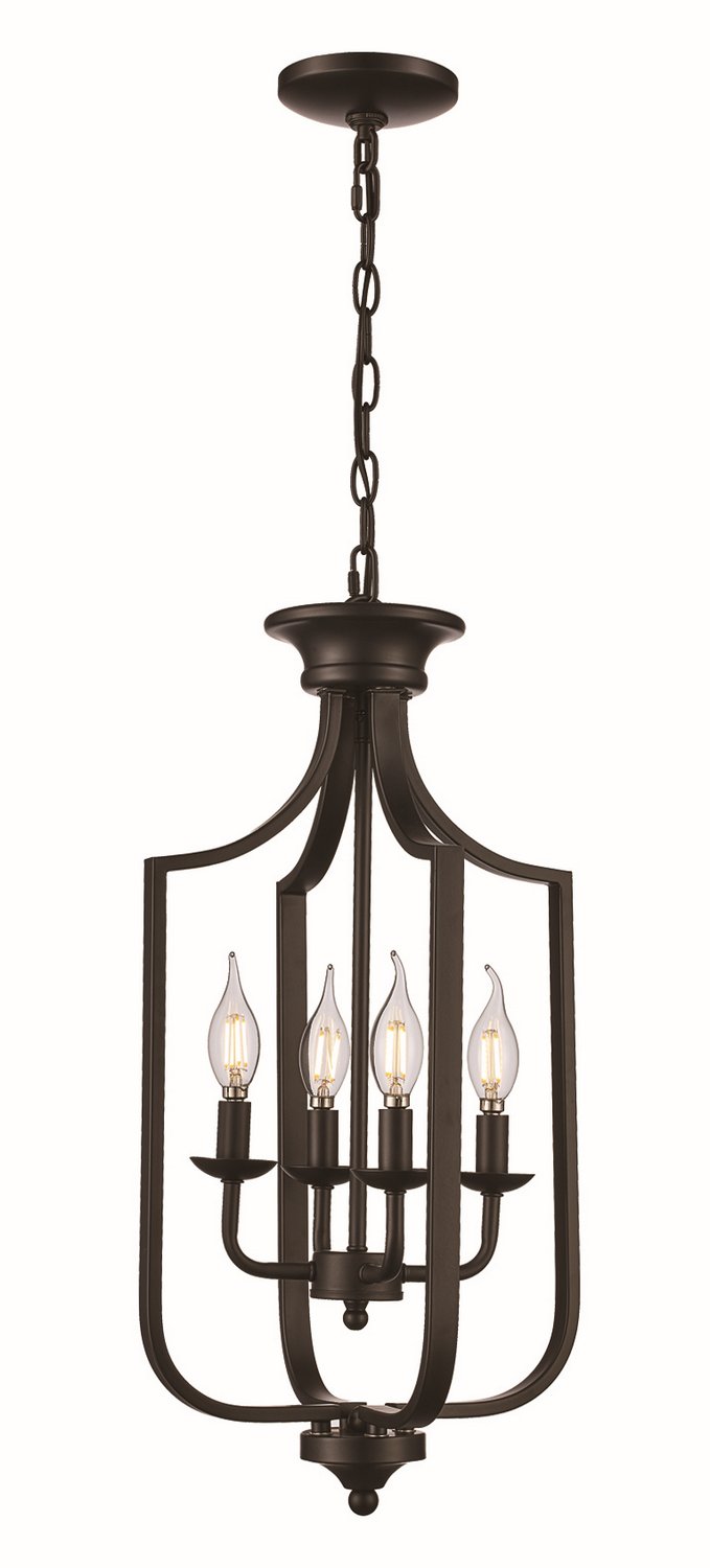 Hillcrest 4-Light 12.25" Lantern Pendant in Matte Black