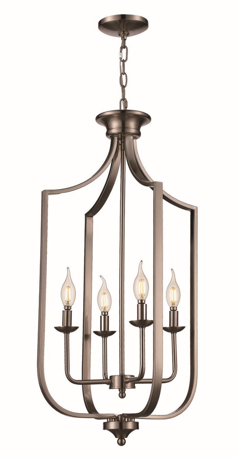 Hillcrest 4-Light 16.25" Lantern Pendant in Brushed Nickel