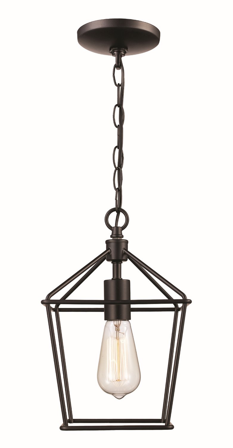 Open Cage 8" Mini Pendant in Black
