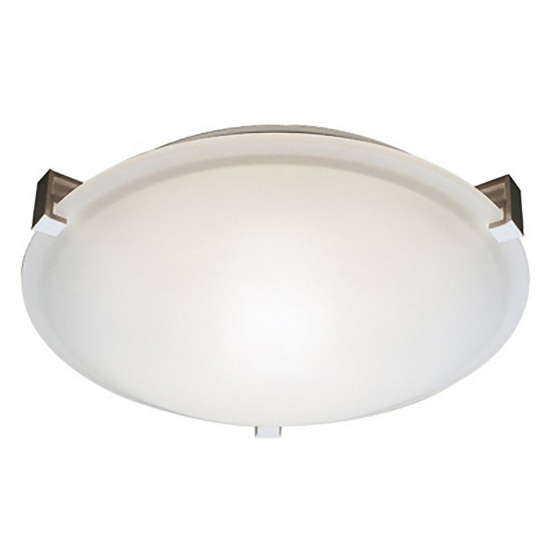 Neptune 2-Light Flushmount in White with White Frosted Glass