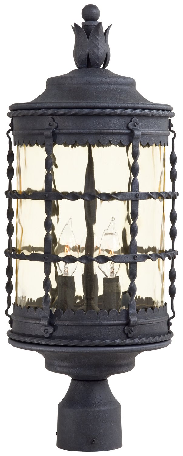 Mallorca 3-Light Outdoor Post Light in Spanish Iron