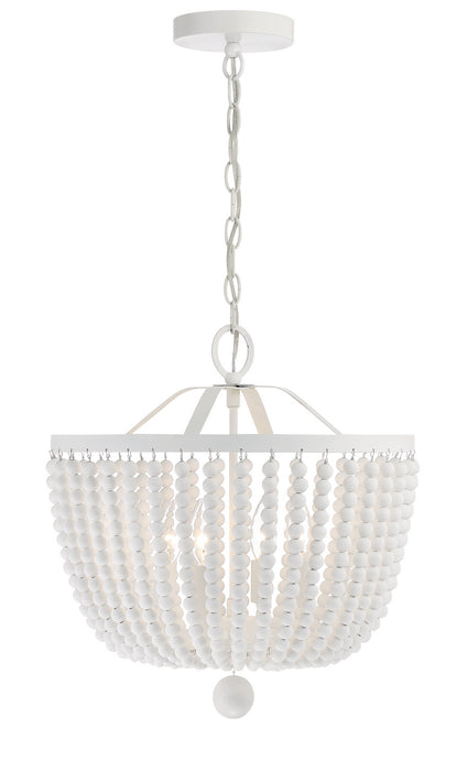 Rylee 4-Light Chandelier in Matte White - Lamps Expo