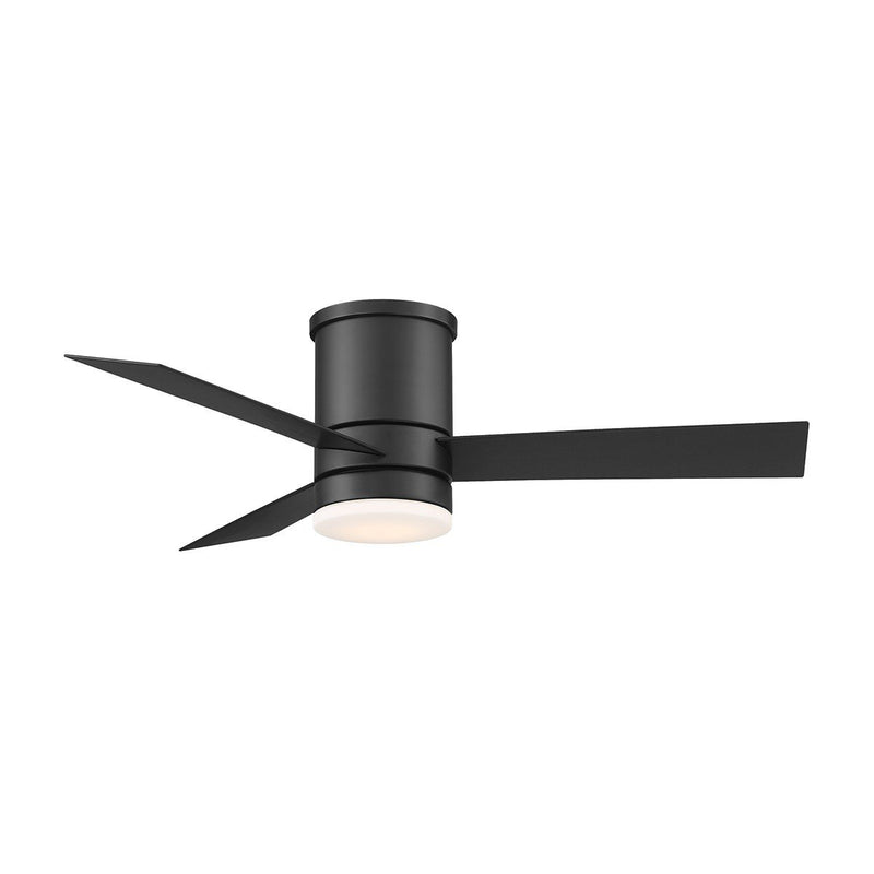 Axis 44" Outdoor Flush Mount Ceiling Fan with Light in Matte Black