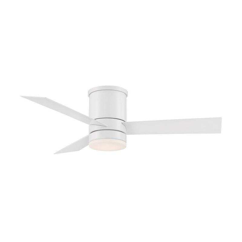 Axis 44" Outdoor Flush Mount Ceiling Fan with Light in Matte White