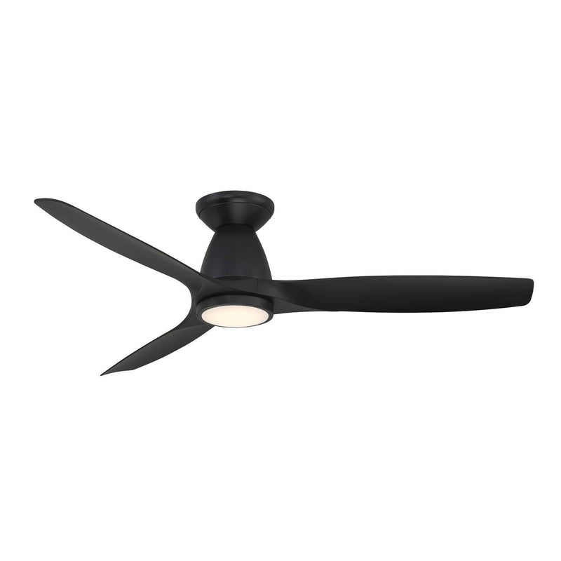 Skylark 54" Outdoor Flush Mount Ceiling Fan with Light in Matte Black