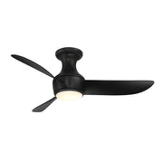 Corona 44" Outdoor Flush Mount Ceiling Fan with Light in Matte Black