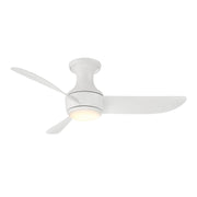 Corona 44" Outdoor Flush Mount Ceiling Fan with Light in Matte White