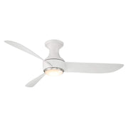 Corona 52" Outdoor Flush Mount Ceiling Fan with Light in Brushed Nickel / Matte White