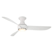 Corona 52" Outdoor Flush Mount Ceiling Fan with Light in Brushed Nickel / Matte White