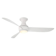 Corona 52" Outdoor Flush Mount Ceiling Fan with Light in Matte White