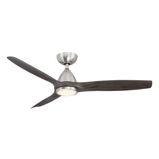 Skylark 54" Outdoor Ceiling Fan with Light in Brushed Nickel / Ebony