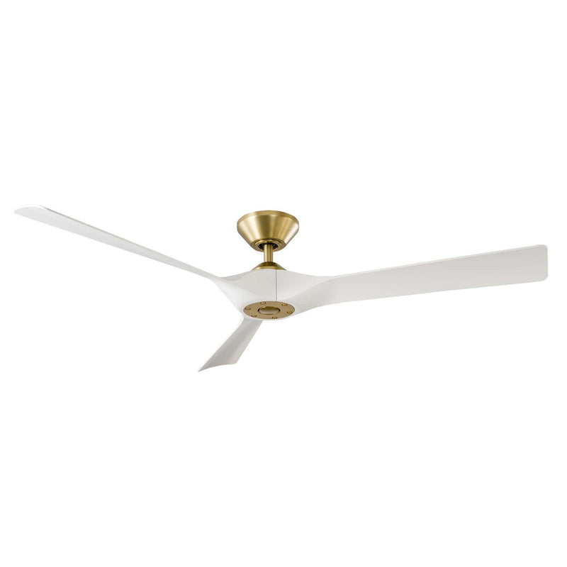 Torque 58" Outdoor Ceiling Fan in Soft Brass / Matte White