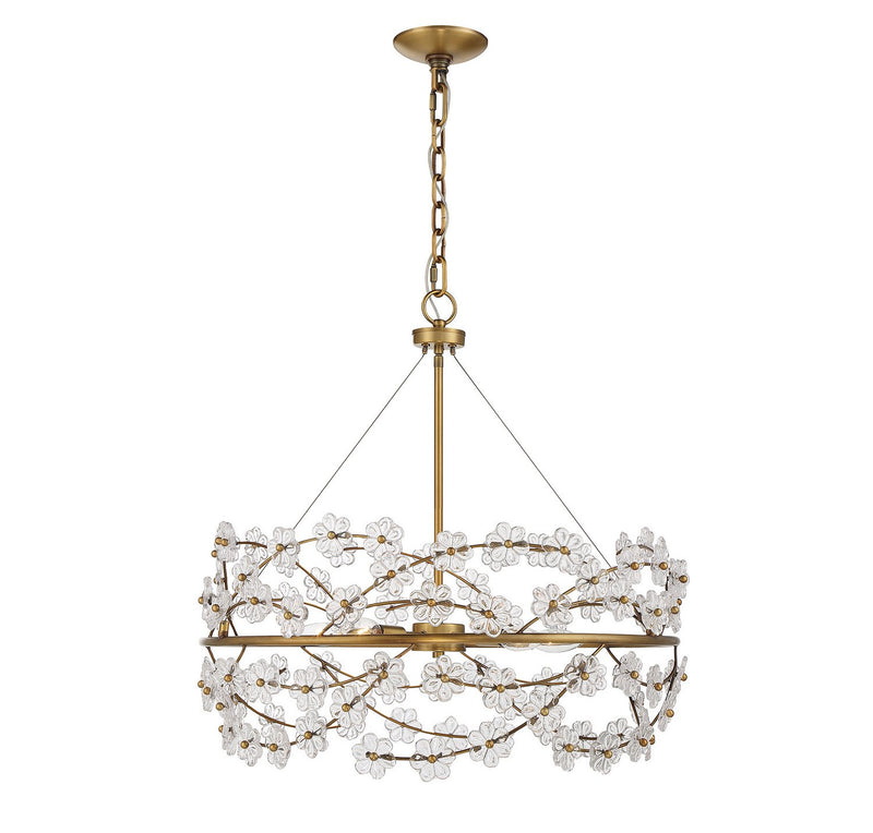 Camille 5-Light Pendant in Warm Brass
