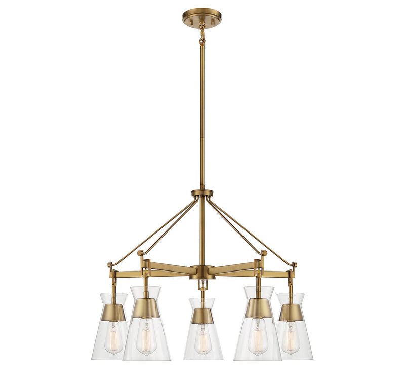 Lakewood 5-Light Chandelier in Warm Brass