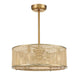 Astoria Four Light Fan D'lier in Warm Brass