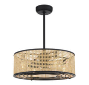 Astoria 25" Fan D'Lier in Matte Black