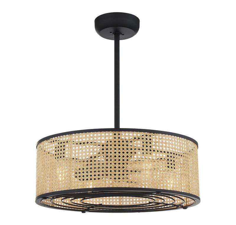 Astoria 25" Fan D'Lier in Matte Black