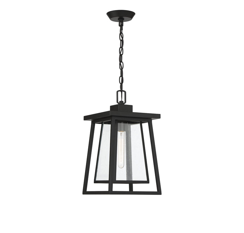 Denver Outdoor Lantern Pendant in Matte Black