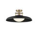 Gavin One Light Semi-Flush Mount in Matte Black with Warm Brass