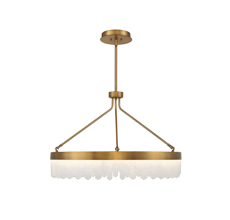 Landon 34" LED Pendant in Warm Brass