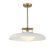 Gavin Pendant in White with Warm Brass Accents