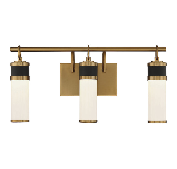Abel LED Bathroom Vanity in Matte Black with Warm Brass - Lamps Expo
