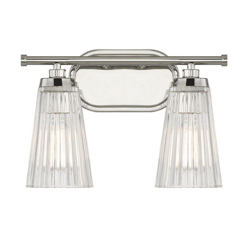 Chantilly 2-Light Bath Vanity Light in Polished Nickel