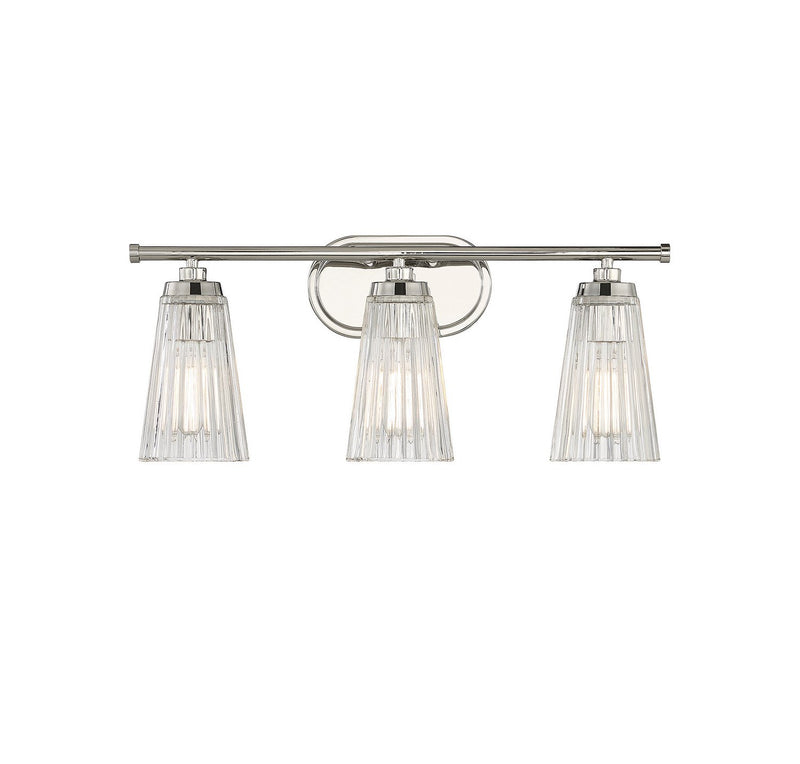 Chantilly 3-Light Bath Vanity Light in Polished Nickel