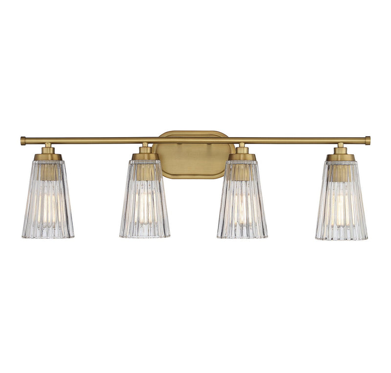 Chantilly 4-Light Bath Vanity Light in Warm Brass