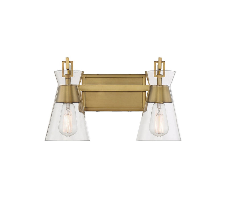 Lakewood 2-Light Bath Vanity Light in Warm Brass